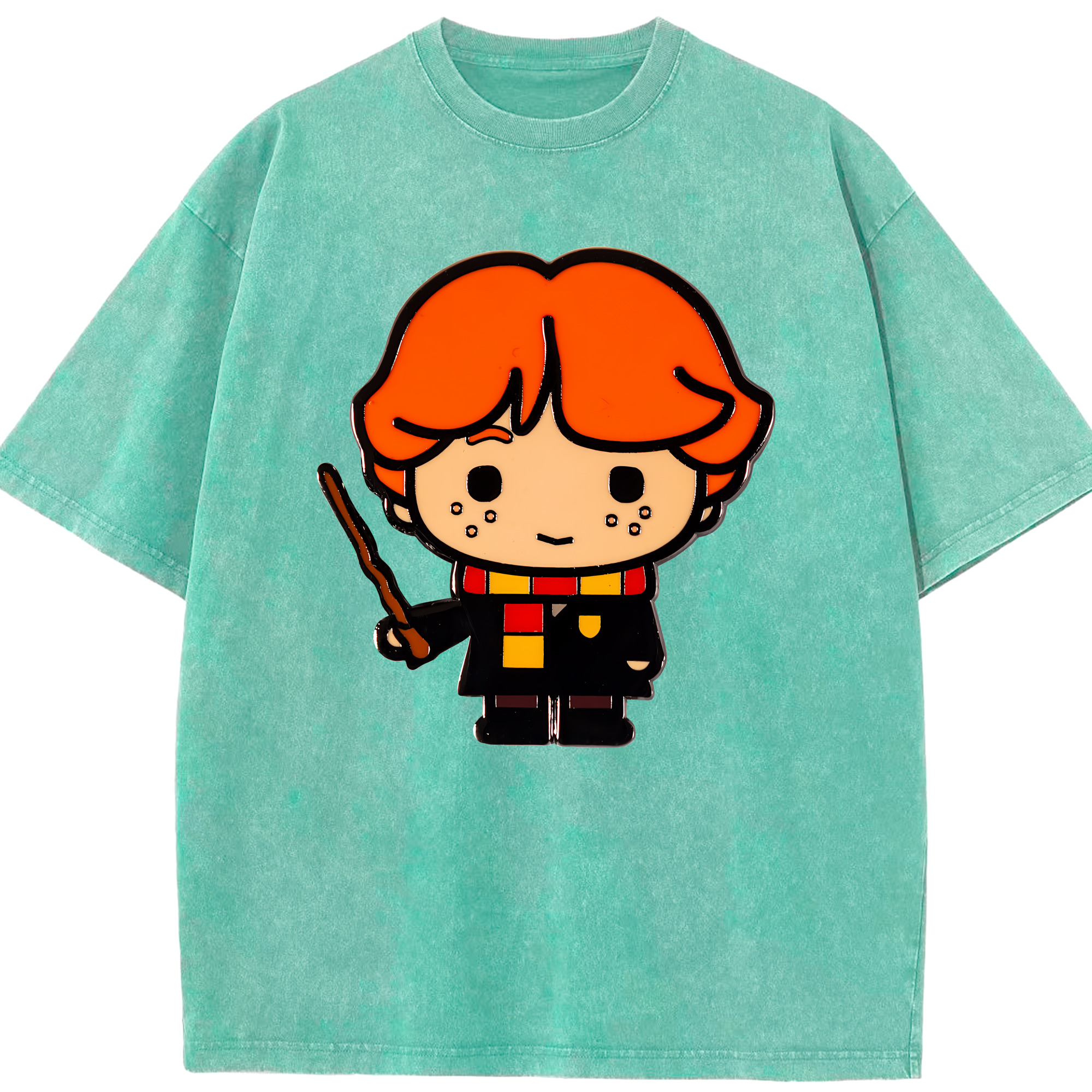 （画像用） Harry Potter ハリー・ポッターシリーズ 綿100% ヴィンテージ風 半袖Tシャツ（フロントプリント）